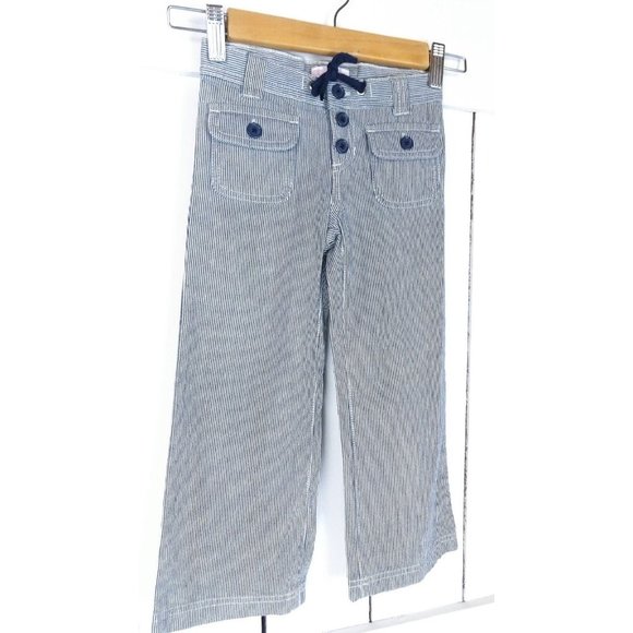 Girls Old Navy loose wide leg blue and white pin striped pants - 4T - Picture 3 of 4